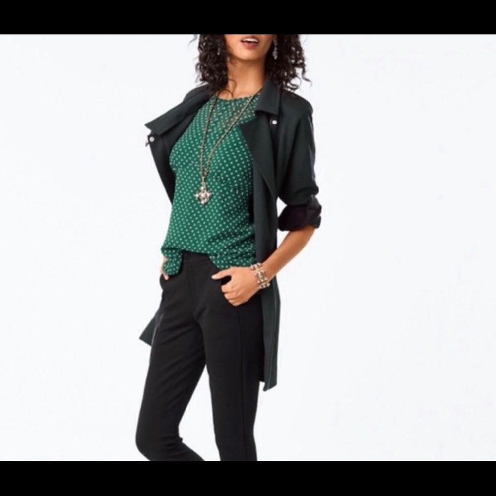 Cabi Green Pink Polka Dot 2 in 1 Flirt Top